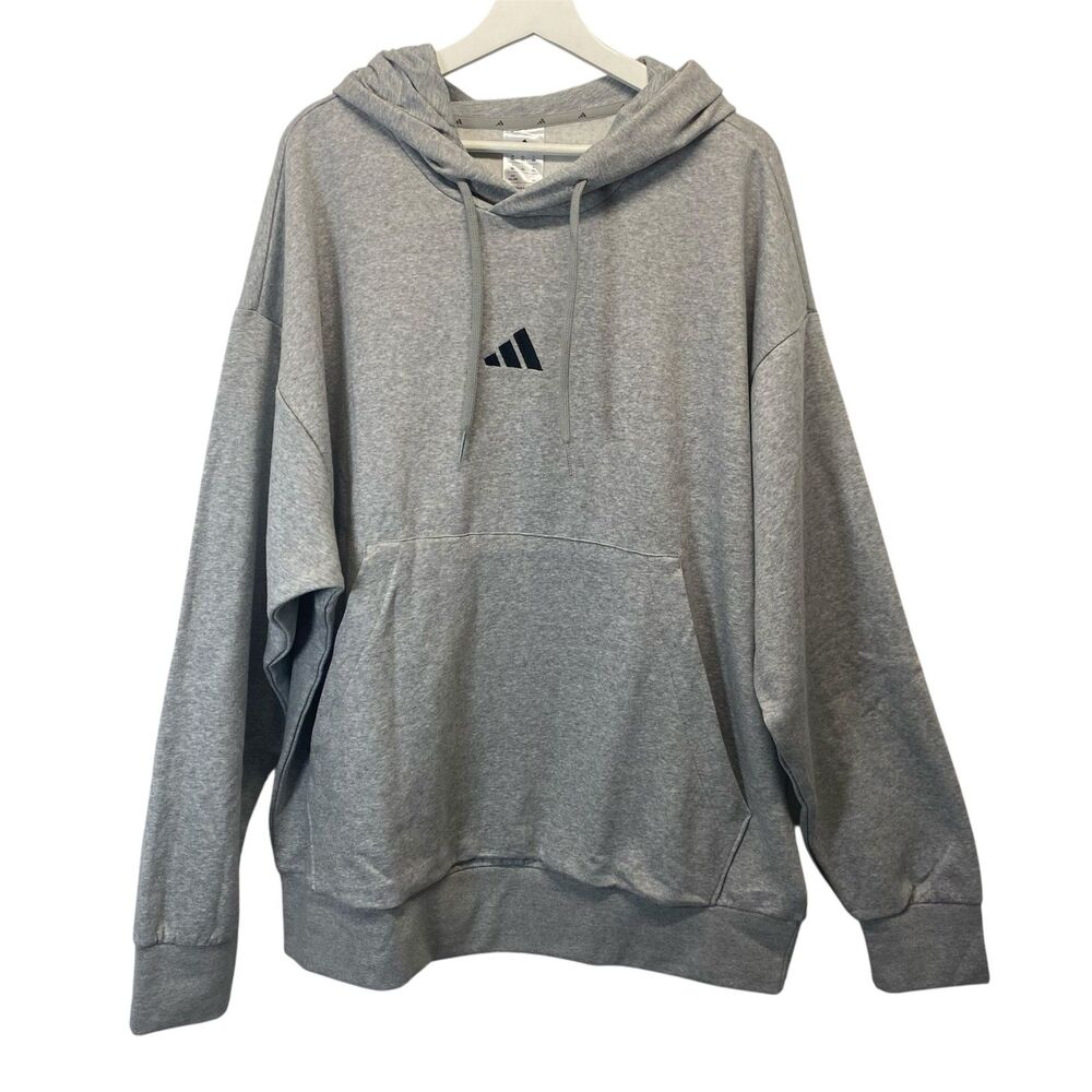 NEW Adidas Hoodie Men's Size XXL Gray Athleisure Performance JE3809